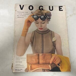 1951 Vintage Vogue Magazine Cover with Fashion Model
